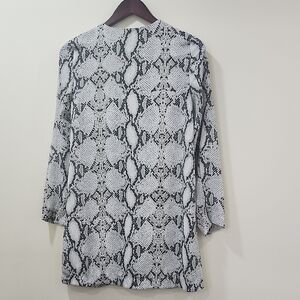 Snakeskin Print Olivaceous Black and White Dres Mini